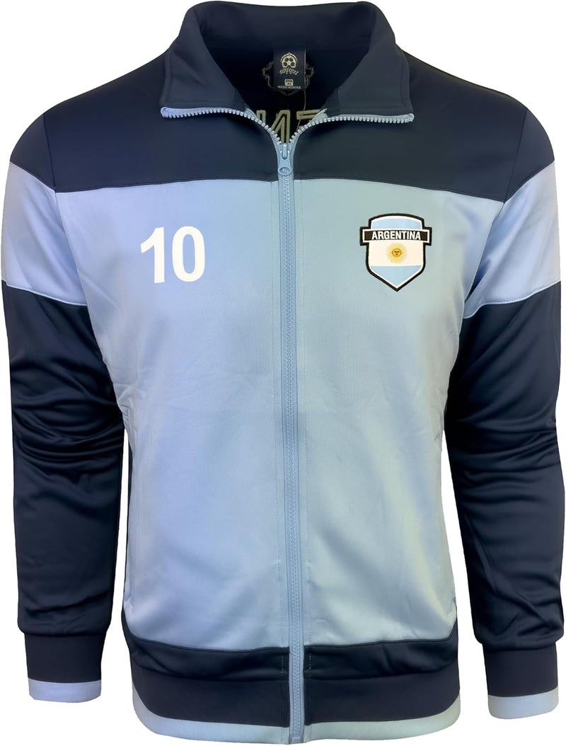Just 4 Kicks Boy's Argentina Full Zip Track Jacket, Number 10 Argentina Soccer Jacket Youth Sizes - Image 3